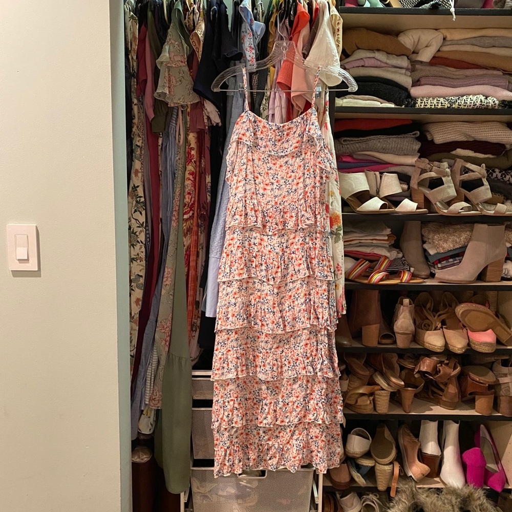 MINKPINK Floral Sun Tiered Midi Dress
